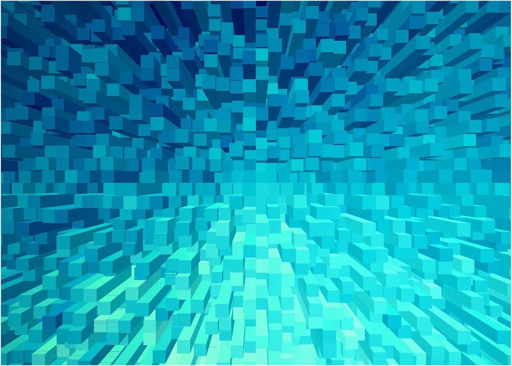 Obraz na szkle - abstrakcyjne kostki (70x50 cm)