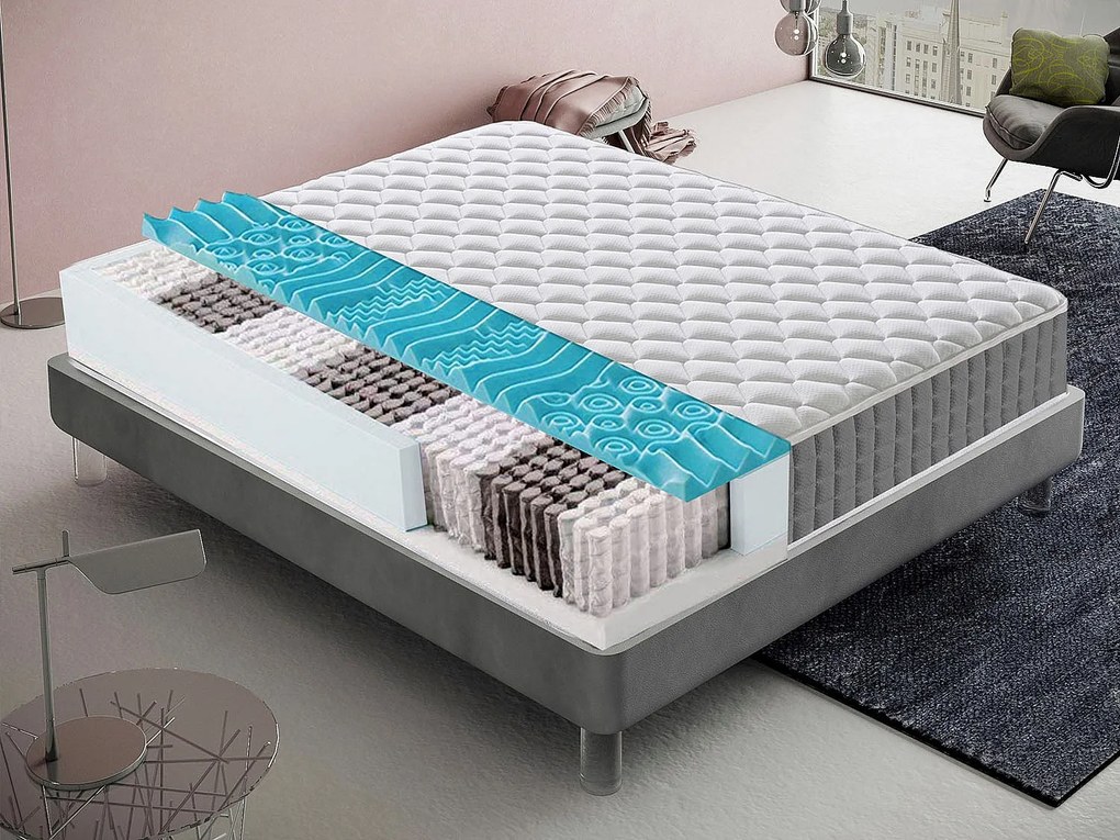 Materac kieszeniowy 80x190 cm - pianka memory - grubość 22 cm