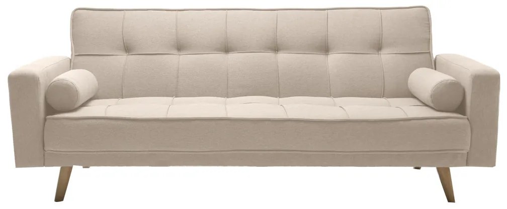 Beżowa rozkładana sofa NESTOR VELVET