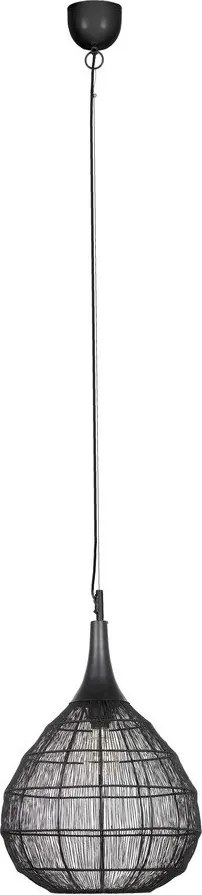 Lampa wisząca w kolorze matowej czerni z metalowym kloszem Soraya – Trio