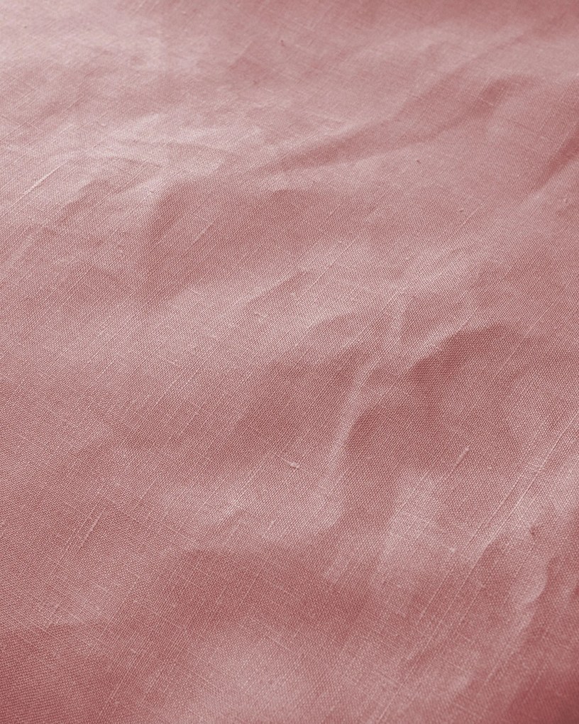 Komplet pościeli lnianej Linen 150x200cm kolor różowy tkanina półprzezroczysta, strukturalna