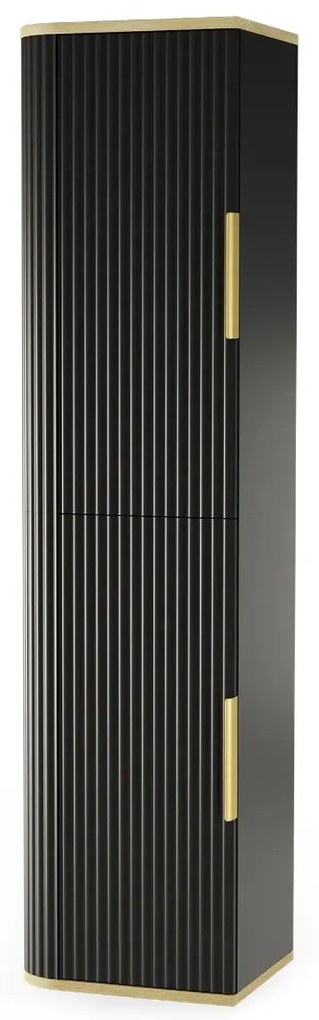 Szafka łazienkowa RIVELA 2D 40x160cm czarna STRAMA