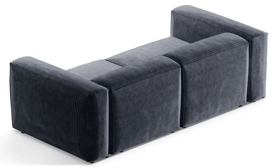 Szaroniebieska sztruksowa sofa 224 cm Bergamo – Cosmopolitan Design