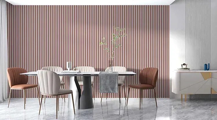 Ażurowe lamele ścienne pudrowy róż 15 szt. D3-W28