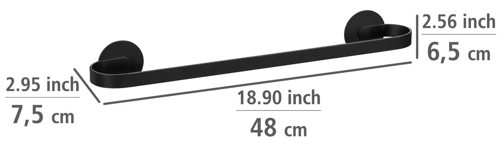 Aluminiowy drążek na ręczniki 40 cm BIVIO, montaż bez wiercenia