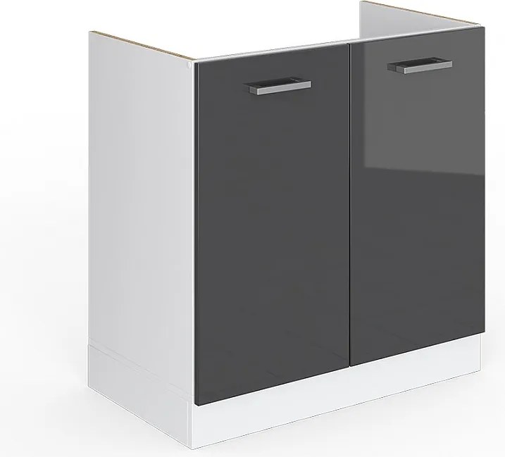 Szafka pod zlew antracyt wysoki połysk 80x46x81.6 r-line