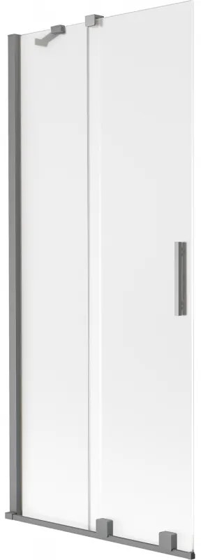 Mexen Velar parawan nawannowy 2-skrzydłowy rozsuwany 85 x 150 cm, szron, gun metal - 896-085-000-31-95