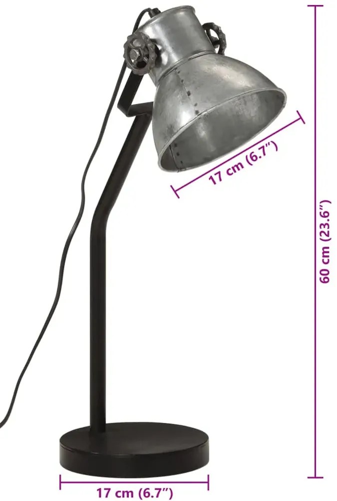 Srebrna retro lampa na biurko H9-T28