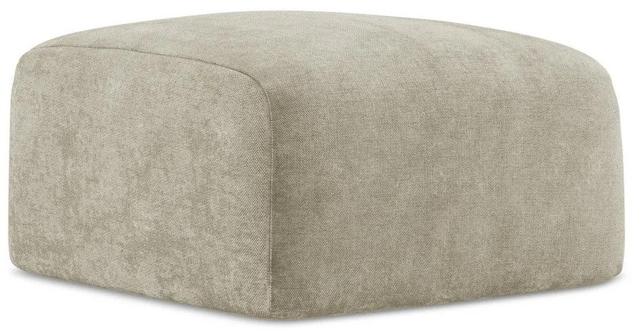 Beżowy podnóżek z tkaniny szenilowej Leila – Makamii