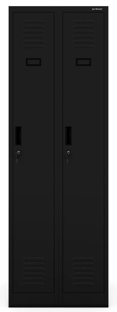 Szafka pracownicza ubraniowa wąska czarna, 600x1800x500 mm: KACPER II