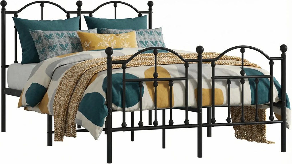 Czarne metalowe łóżko w stylu loftowym 120x200cm N6-Z65