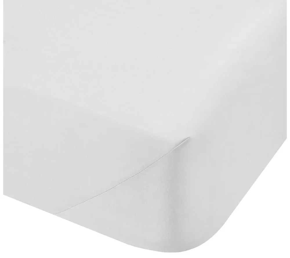 Białe prześcieradło z perkalu bawełnianego z gumką 135x190 cm Cotton Percale – Bianca