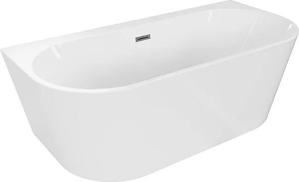 Mexen Oval+ wanna wolnostojąca przyścienna 170 x 80 cm, biała, przelew gun metal - 52681708000-95