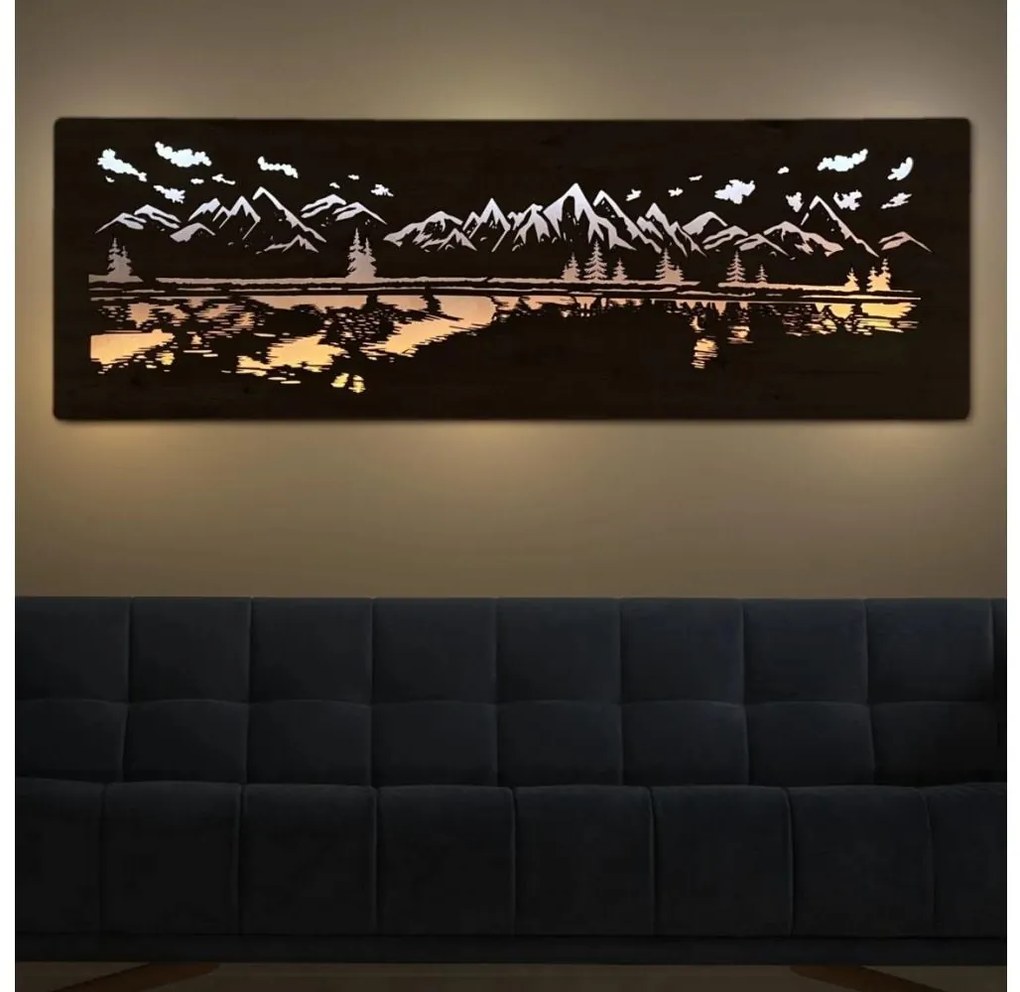 Li-Go 4778/A/4 - Dekoracja ścienna LED 10W/5V 30000 mAh 120x40 cm dąb