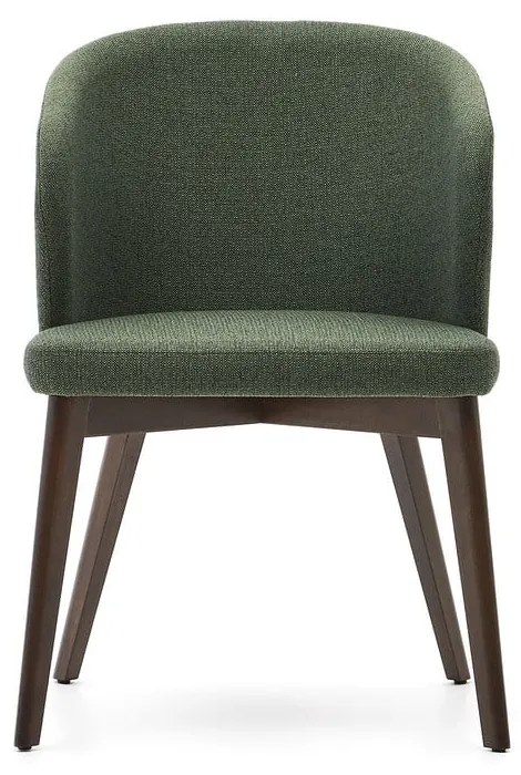 Ciemnozielony tapicerowany fotel jadalniany Darice – Kave Home