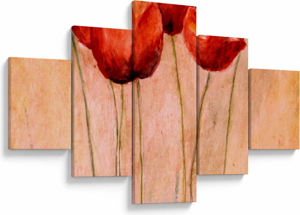 Obraz - Czerwone tulipany (125x70 cm)