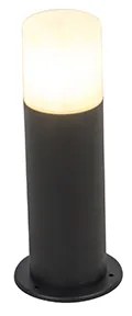 Stojąca lampa zewnętrzna czarna z opalem białym 30 cm IP44 - Odense