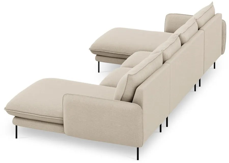 Beżowa sofa w kształcie litery U Cosmopolitan Design Vienna