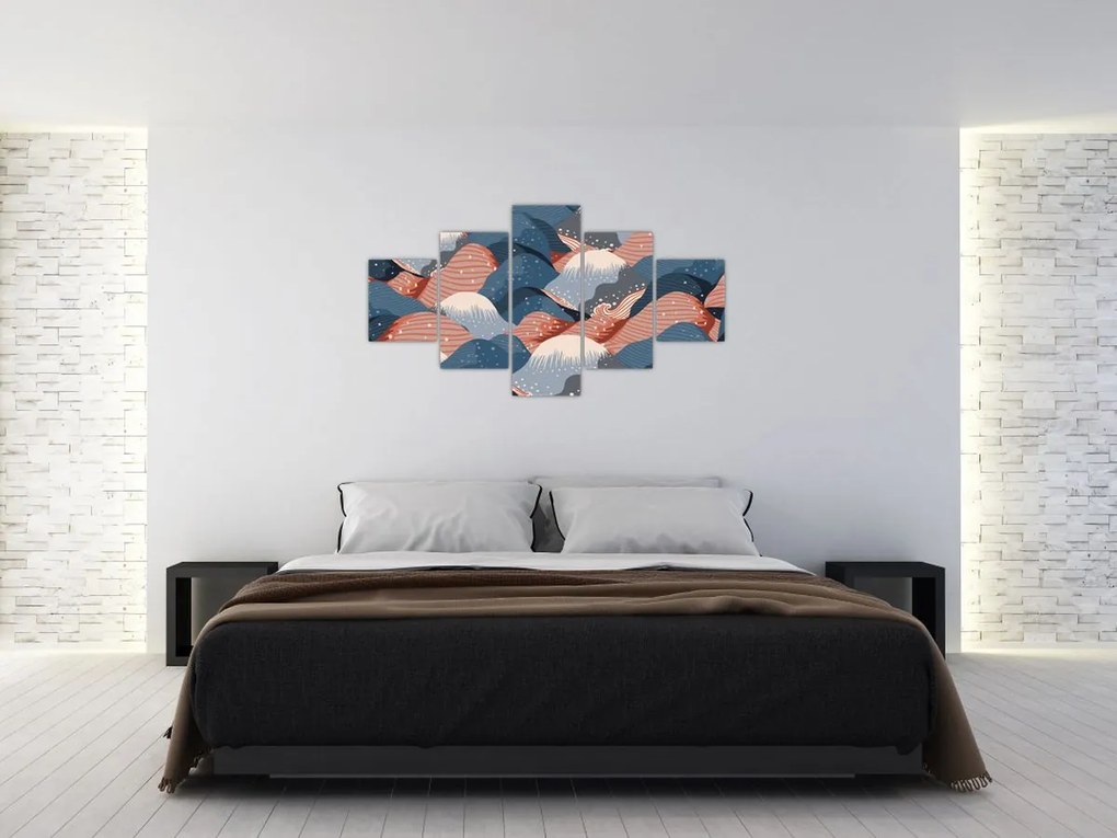 Obraz - Japońskie fale (125x70 cm)