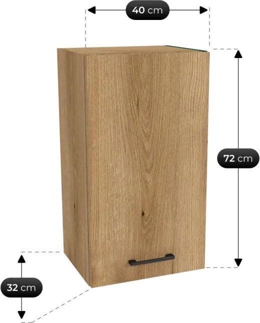 Zestaw Mebli Kuchennych MODERN 260 cm Dąb Evoke Loftowy