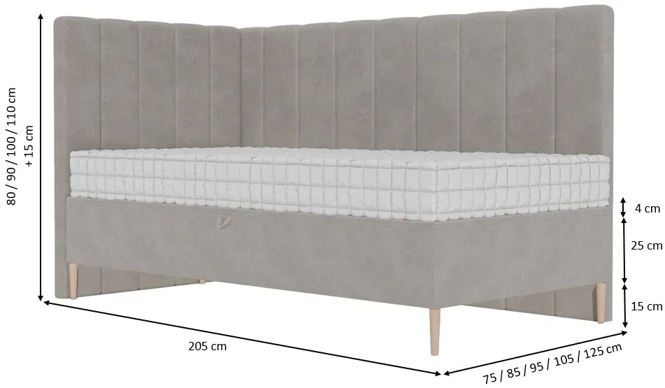 Łóżko młodzieżowe DYZIO - 70x200