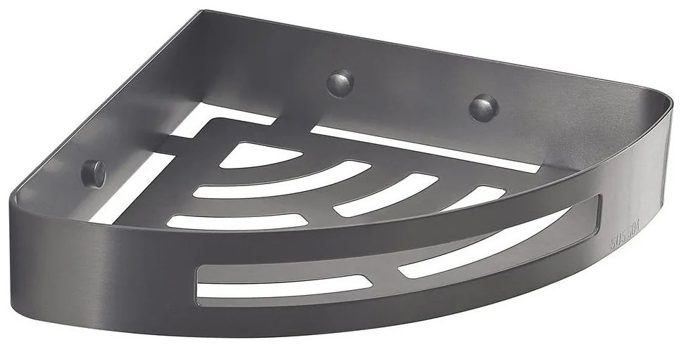 Gedy - Półka narożna do prysznica SMART 21x4,5 cm metaliczny szary