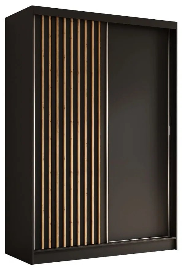 Szafa przesuwna - Lamel 150 cm, czarny mat