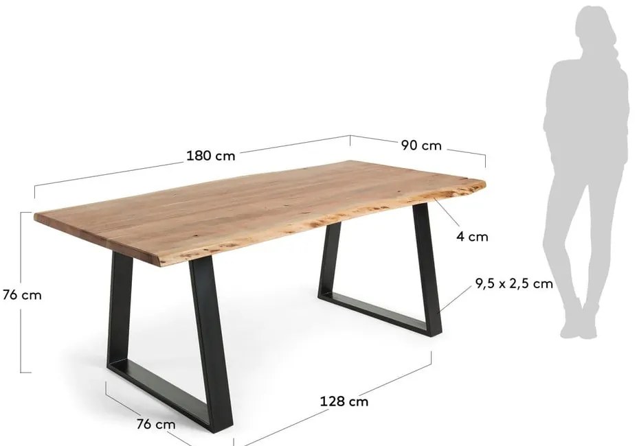 Stół z blatem z drewna akacjowego 90x180 cm Alaia – Kave Home