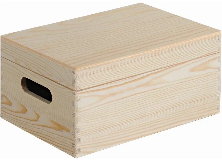 Kesper 69401 Pojemnik z odchylaną pokrywą sosna 29x 19 x 13,5 cm, S