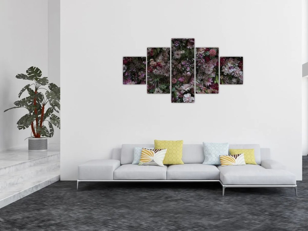 Obraz - Ściana kwiatowa (125x70 cm)