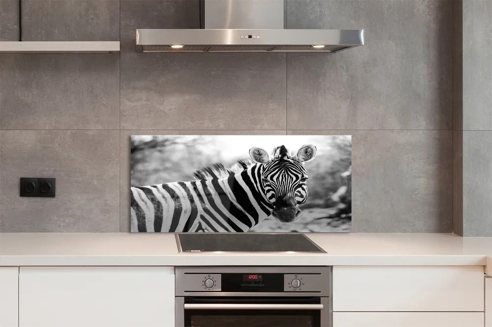 Panel szklany do Kuchni Zebra w Stylu Retro