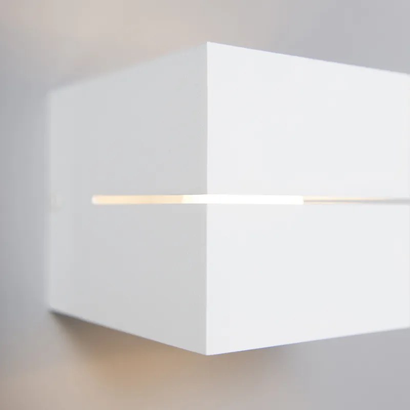 Nowoczesna lampa ścienna biała 9,7 cm - Transfer Groove