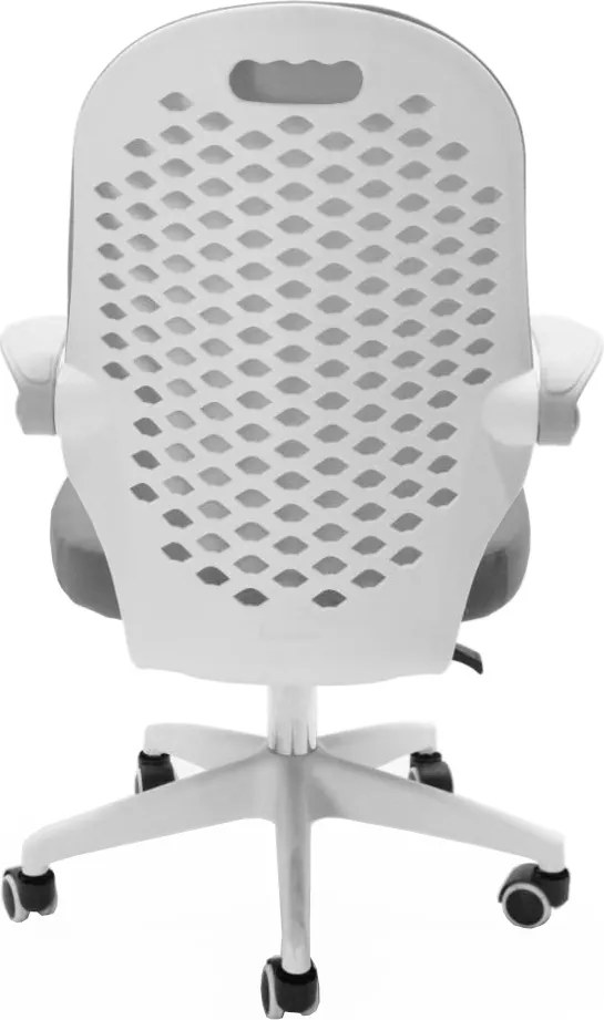 Obrotowe krzesło młodzieżowe Flip, stelaż biały, siedzisko szare