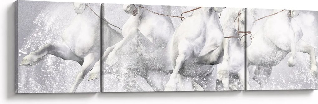 Obraz - Ilustracja przedstawiająca konie wyścigowe (170x50 cm)