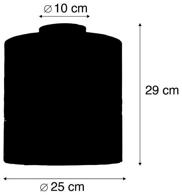 Lampa sufitowa czarny matowy aksamitny klosz złoty 25 cm - Combi Nowoczesny Oswietlenie wewnetrzne