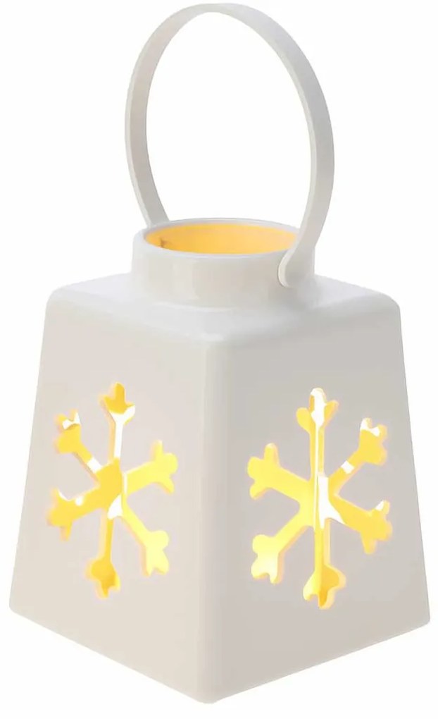 Świąteczny lampion ze świecą LED, 14 cm