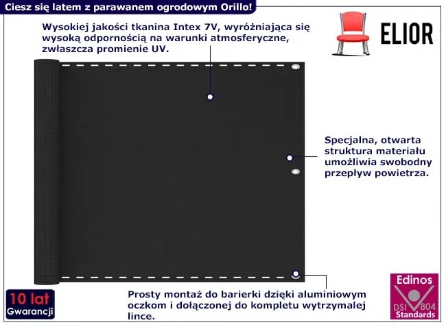 Klasyczny parawan ogrodowy antracyt G5-T82