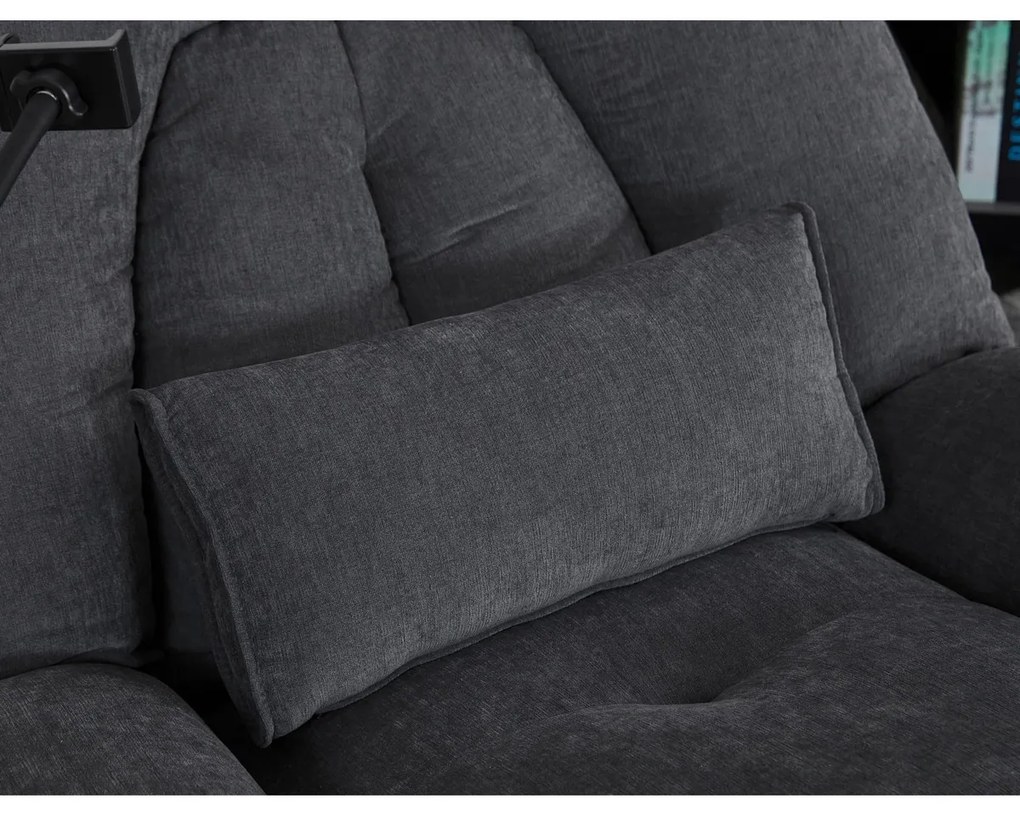 Elektryczny fotel z wbudowanym sterowaniem, szary