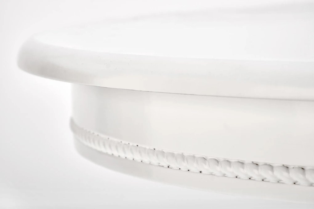 WILLIAM stół biały 90÷124/90/75 cm okrągły owalny rozkładany 4/6 osób klasyczny