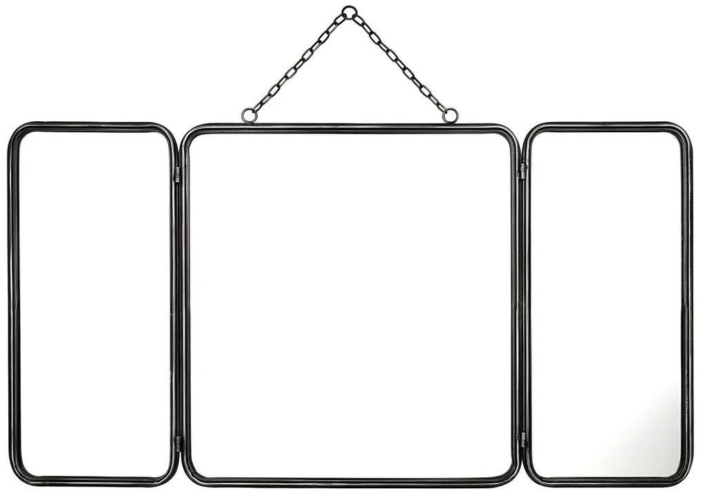 Lustro fryzjerskie vintage CERONE E - Dł. 60 x Wys. 112 cm - Szary metal