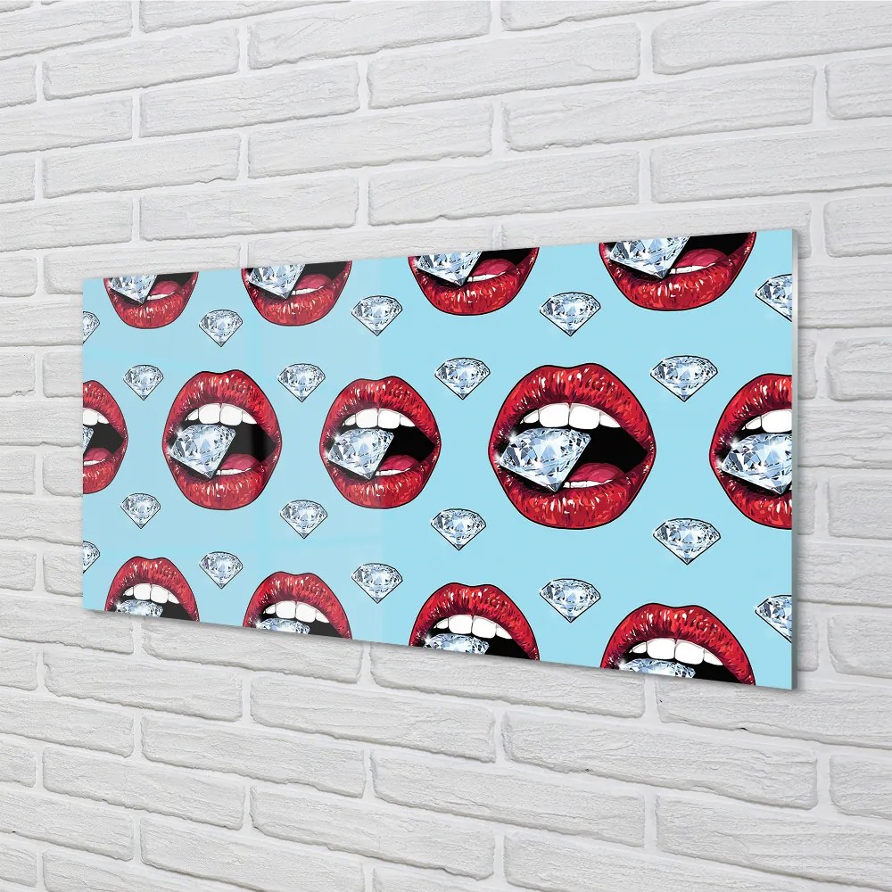 Szklany Panel Diamentowe Usta
