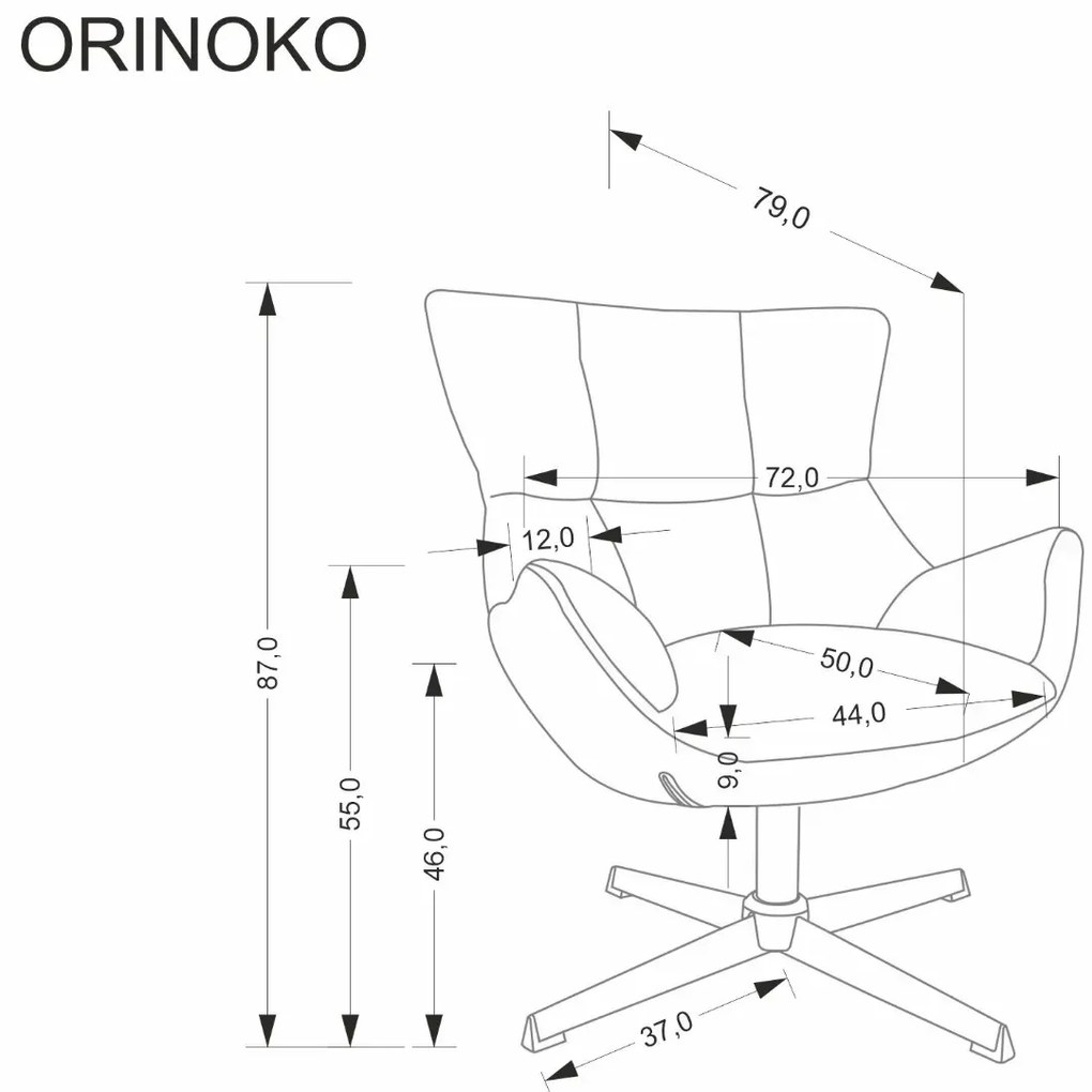 Fotel tapicerowany ORINOKO beżowy obracany HALMAR