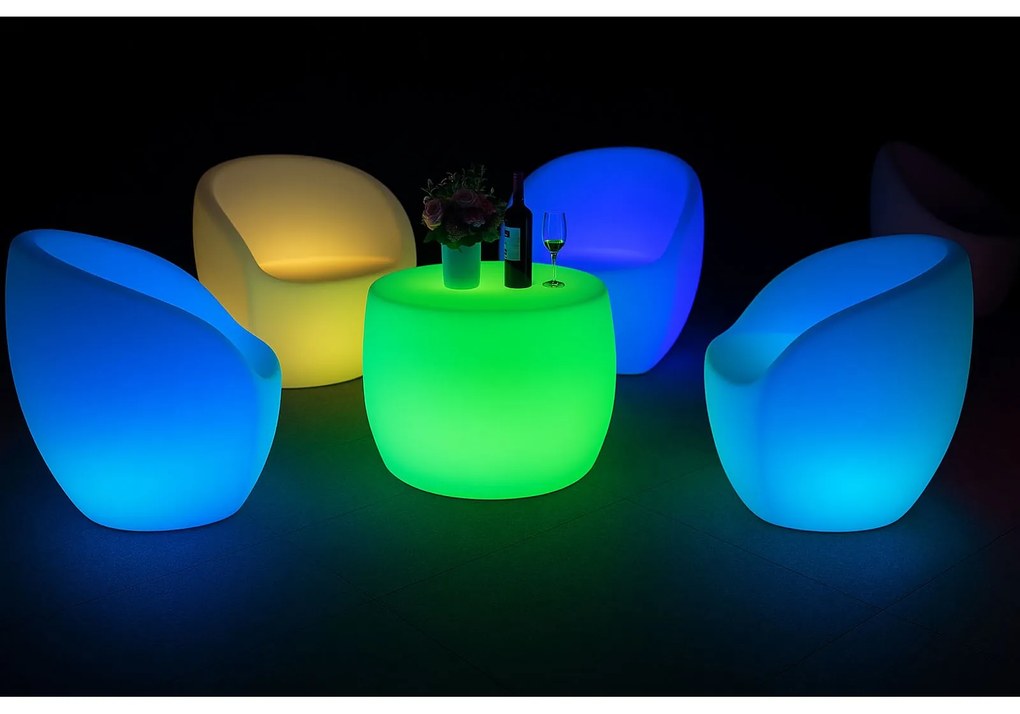 Podświetlany taboret LED, 30 x 30 x 30 cm