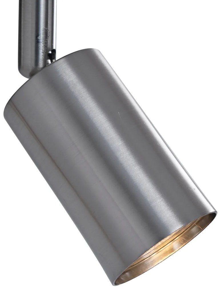 Nowoczesny stalowy Kinkiet / Lampa scienna z USB-C z możliwością regulacji - Rex Nowoczesny Oswietlenie wewnetrzne