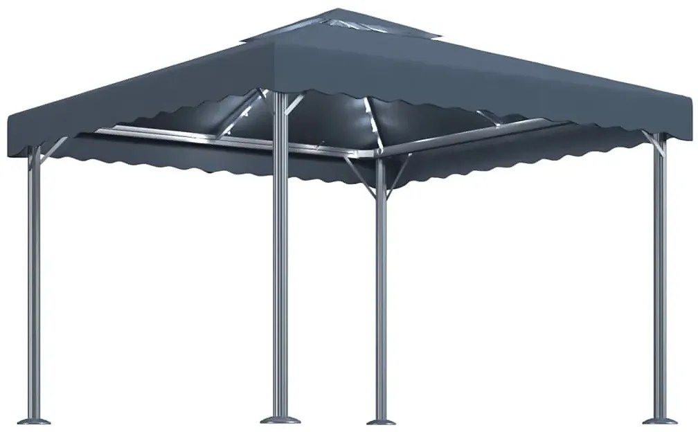 Namiot ogrodowy z lampkami LED antracyt H8-N30