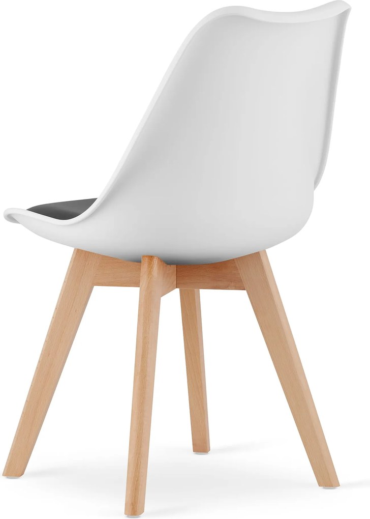 PROMOCJA Biało-czarne krzesło BALI MARK z bukowymi nogami II gatunek