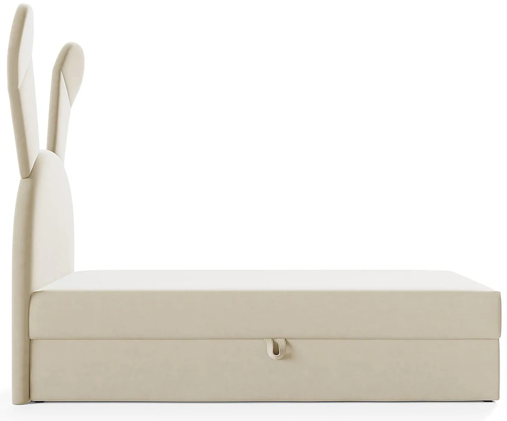 Beżowe łóżko kontynentalne dla dziecka 100x200 cm N3-P74