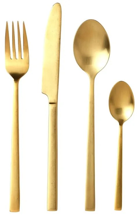 Stalowe sztućce 16 szt. w kolorze mosiądzu Brass – Bitz
