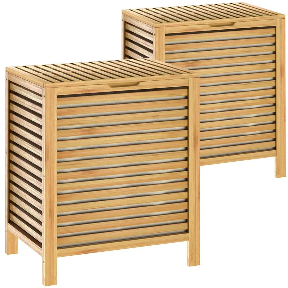 Kosz na bieliznę ISLA, 62 l, naturalny brąz Casaria