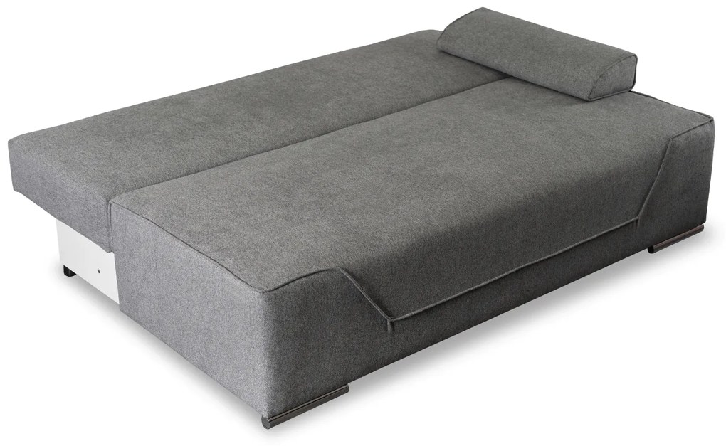 Sofa Rozkładana z Funkcją Spania RENO Dwuosobowa Szara Nowoczesna do Salonu